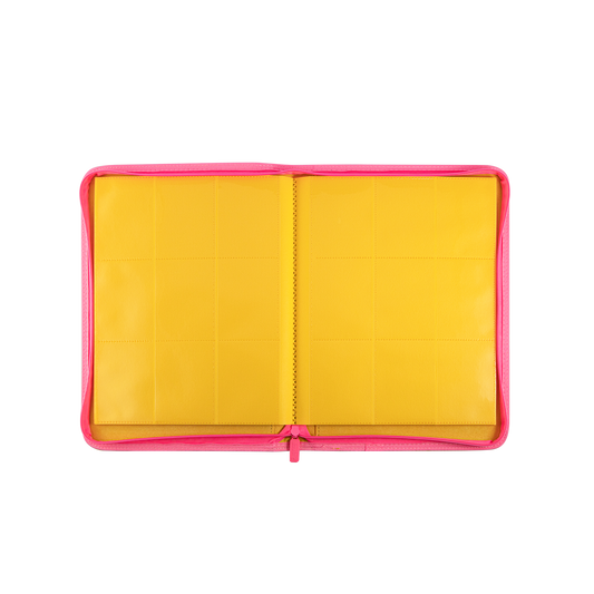Coral Binder Series PU Leather Zipper 9-Pocket Coral Yellow
