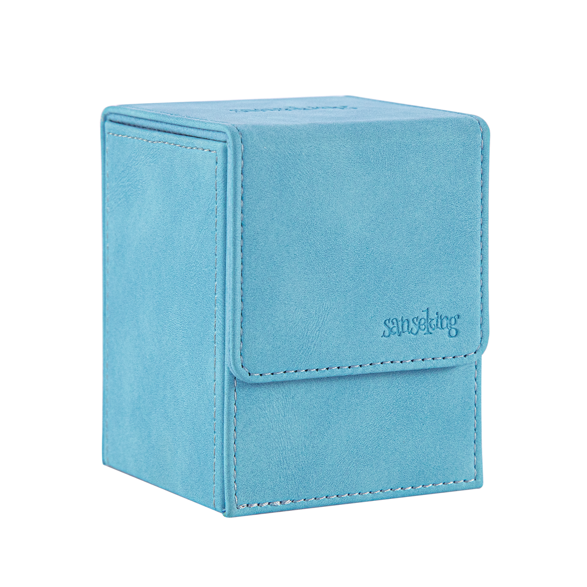 Leather Deck Box for TCG (Vertical,Sky Blue)