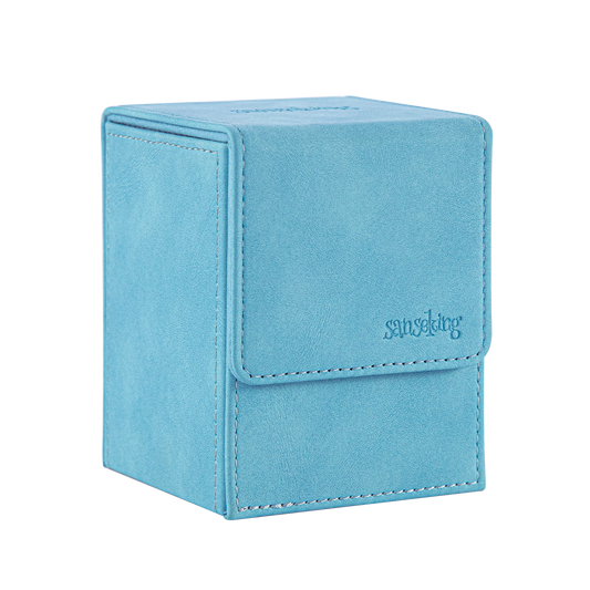 Leather Deck Box for TCG (Vertical,Sky Blue)