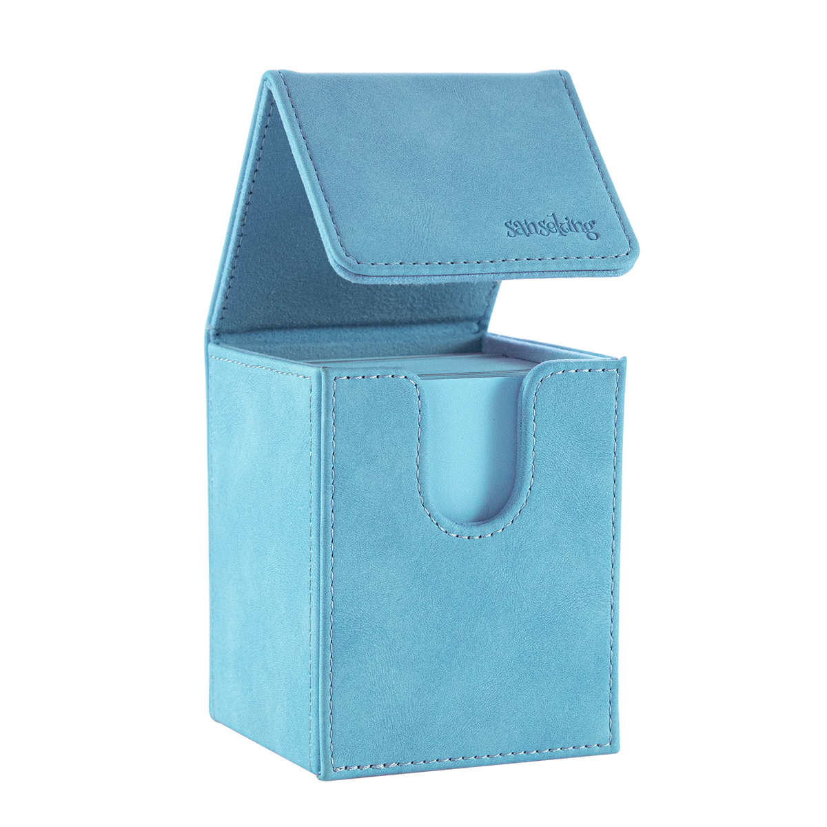 Leather Deck Box for TCG (Vertical,Sky Blue)