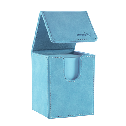 Leather Deck Box for TCG (Vertical,Sky Blue)