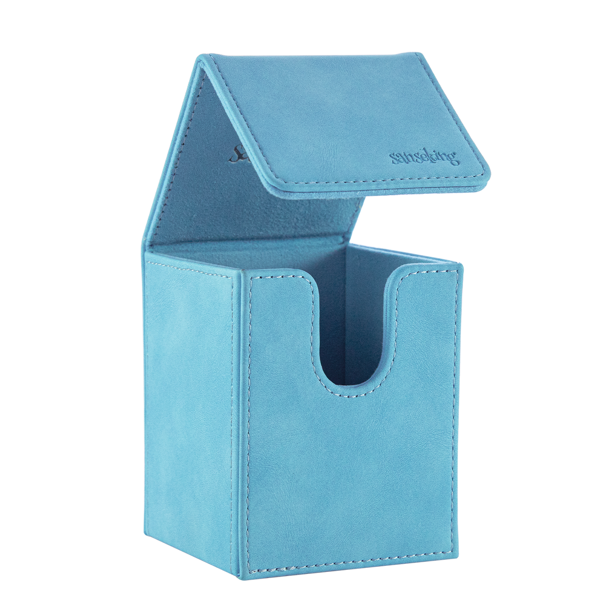 Leather Deck Box for TCG (Vertical,Sky Blue)