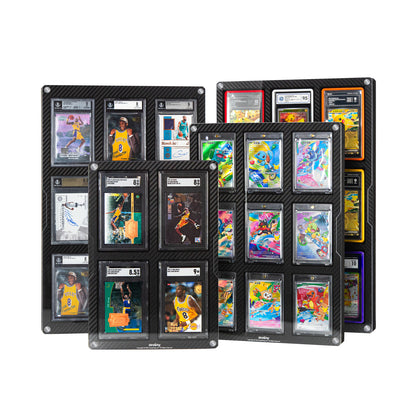 Carbon Fiber Finish Card Display Frame – 4 & 9 Slots