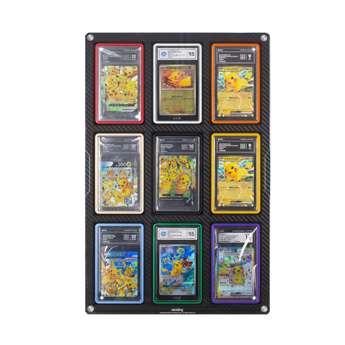 Carbon Fiber Finish Card Display Frame – 4 & 9 Slots
