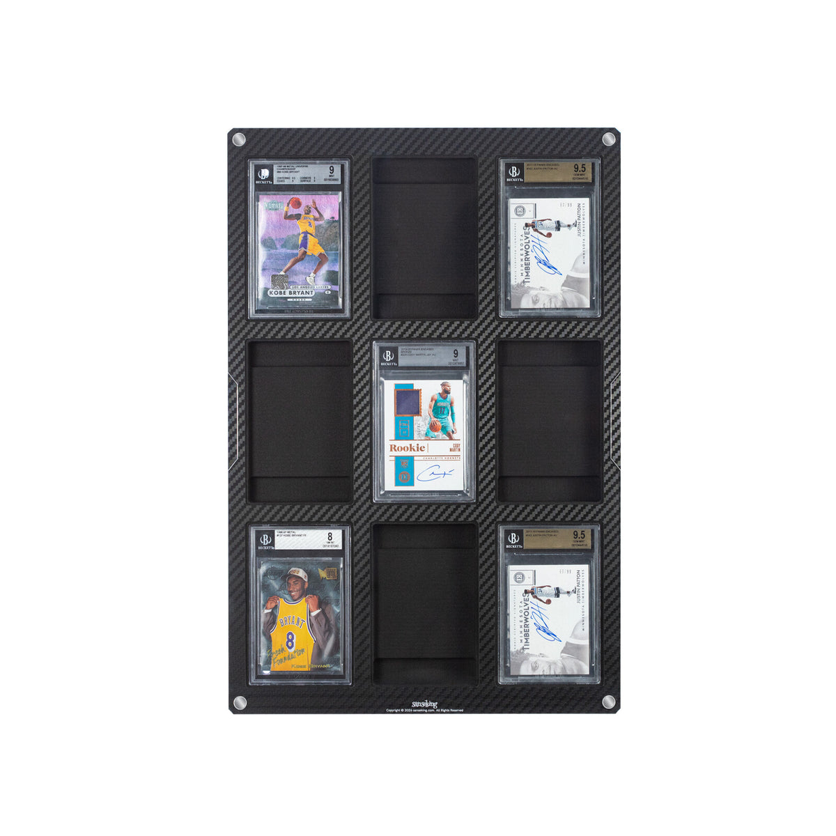 Carbon Fiber Finish Card Display Frame – 4 & 9 Slots