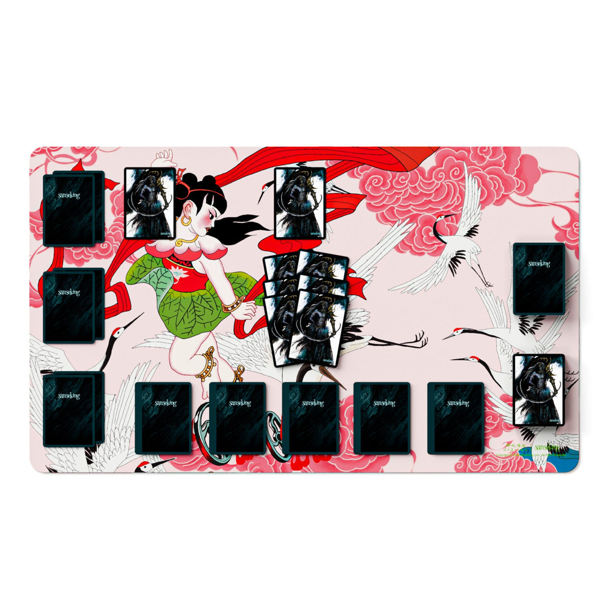 Ne Zha Conquers the Dragon King Playmat - Battles the Celestial Crane