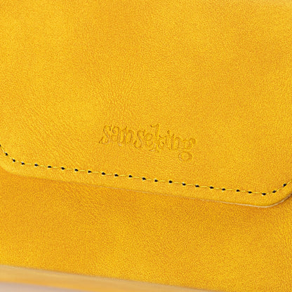 Horizontal Color-Block Pu Deck Box Yellow with 1 Divider