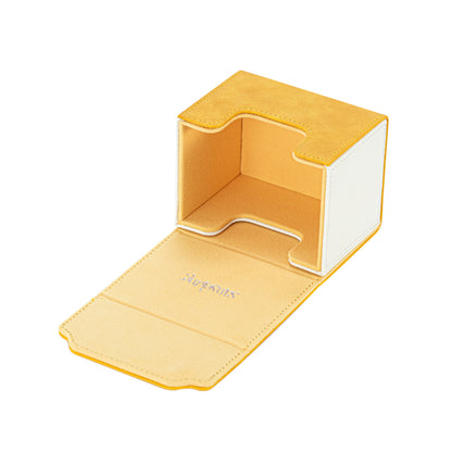 Horizontal Color-Block Pu Deck Box Yellow with 1 Divider