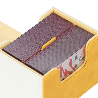 Horizontal Color-Block Pu Deck Box Yellow with 1 Divider