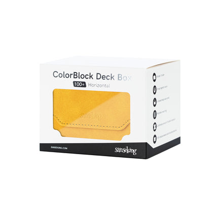 Horizontal Color-Block Pu Deck Box Yellow with 1 Divider