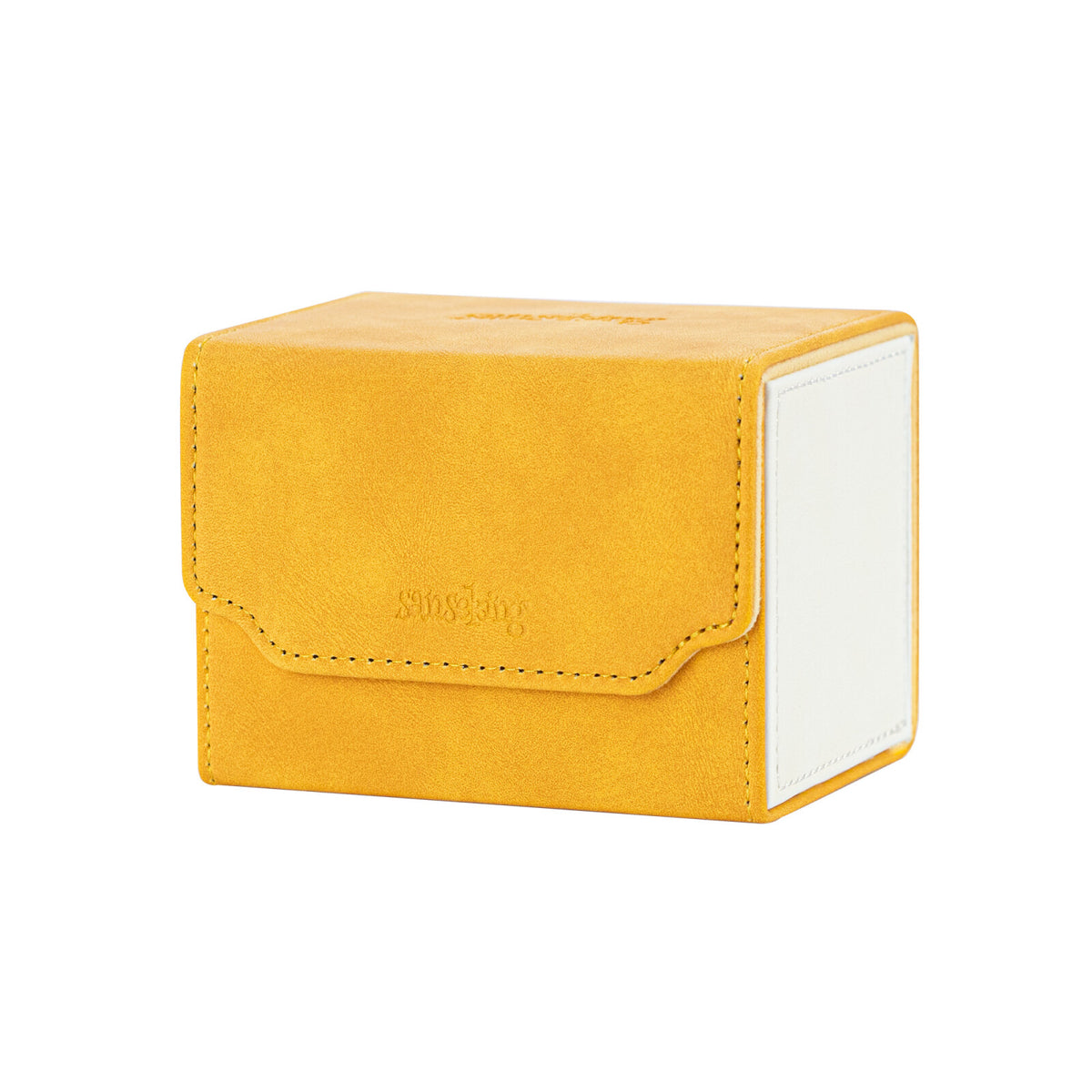 Horizontal Color-Block Pu Deck Box Yellow with 1 Divider