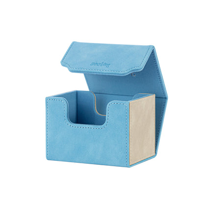 Horizontal Color-Block Pu Deck Box Blue with 1 Divider