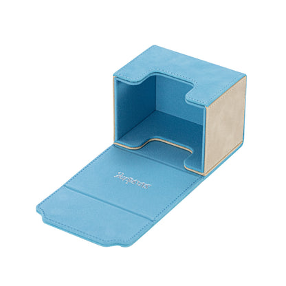 Horizontal Color-Block Pu Deck Box Blue with 1 Divider