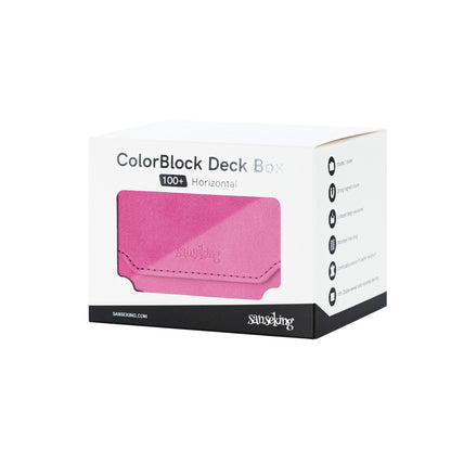 Horizontal Color-Block Pu Deck Box Chic Red with 1 Divider