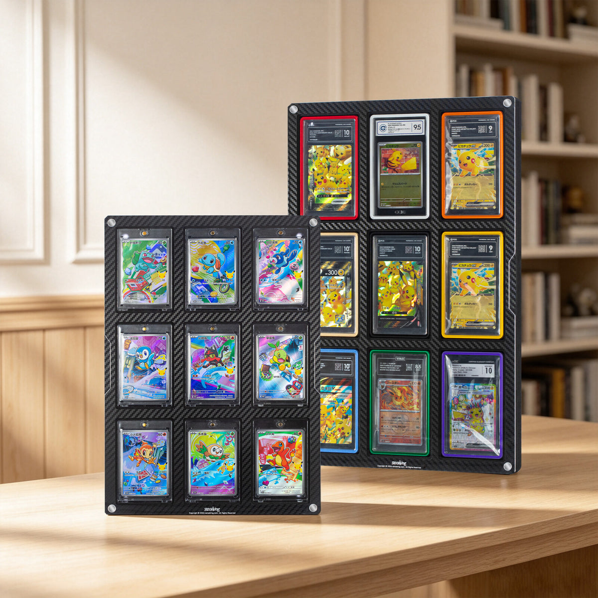 Carbon Fiber Finish Card Display Frame – 4 & 9 Slots