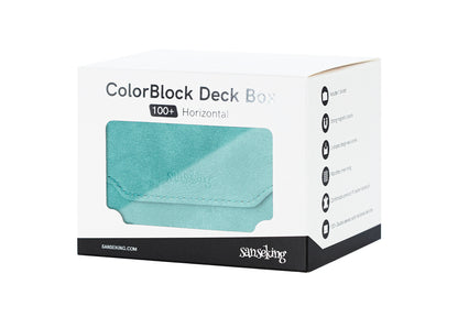Horizontal Color-Block Pu Deck Box Mint Green with 1 Divider