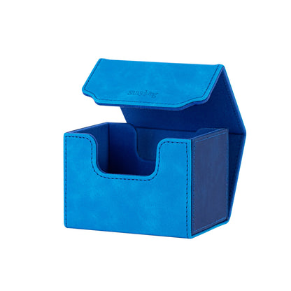 Horizontal Color-Block Pu Deck Box Dark Blue with 1 Divider