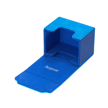 Horizontal Color-Block Pu Deck Box Dark Blue with 1 Divider