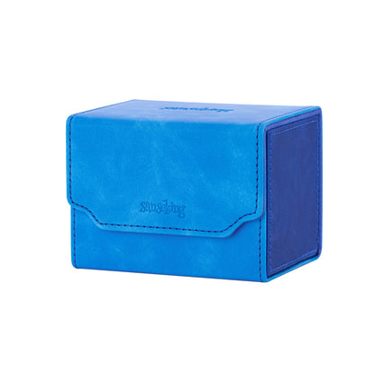 Horizontal Color-Block Pu Deck Box Dark Blue with 1 Divider