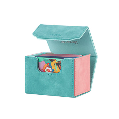 Horizontal Color-Block Pu Deck Box Mint Green with 1 Divider