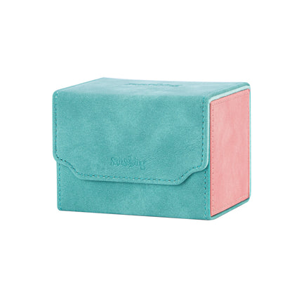 Horizontal Color-Block Pu Deck Box Mint Green with 1 Divider