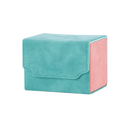 Horizontal Color-Block Pu Deck Box Mint Green with 1 Divider