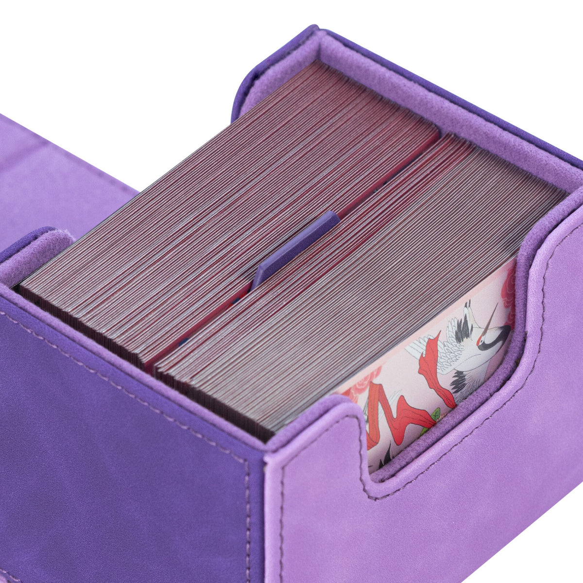 Horizontal Color-Block Pu Deck Box Purple with 1 Divider