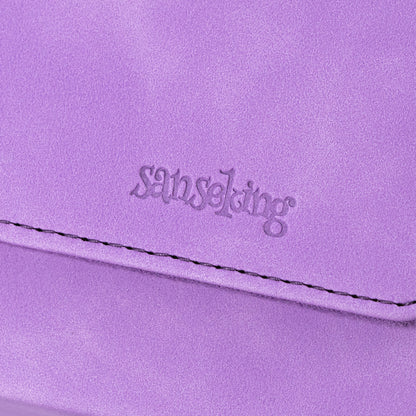 Horizontal Color-Block Pu Deck Box Purple with 1 Divider