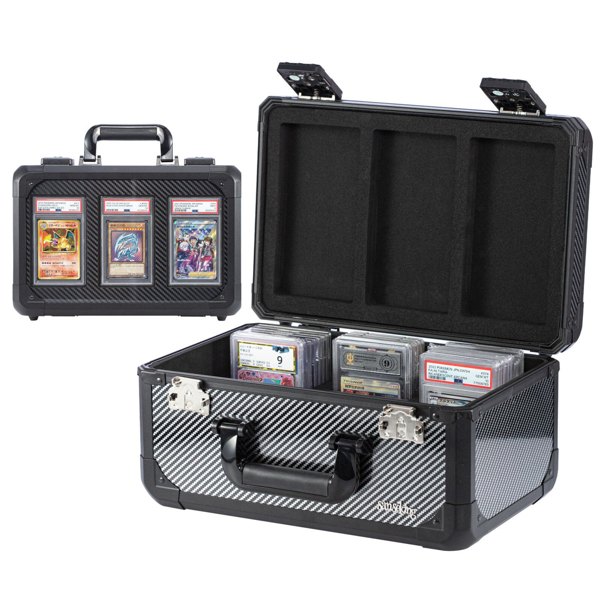 [Free Shipping] Carbon Fiber Graded Card Storage Box (3 Compartment)