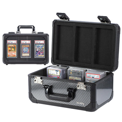 [Free Shipping] Carbon Fiber Graded Card Storage Box (3 Compartment)