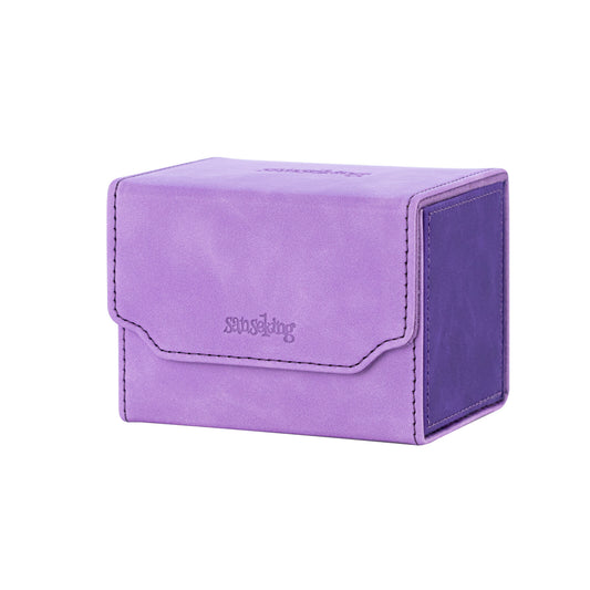 Horizontal Color-Block Pu Deck Box Purple with 1 Divider