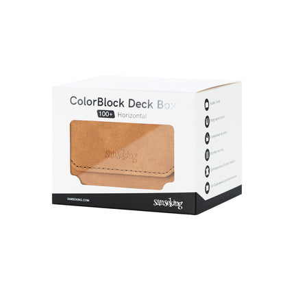Horizontal Color-Block Pu Deck Box Brown with 1 Divider