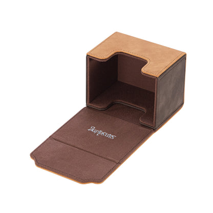 Horizontal Color-Block Pu Deck Box Brown with 1 Divider