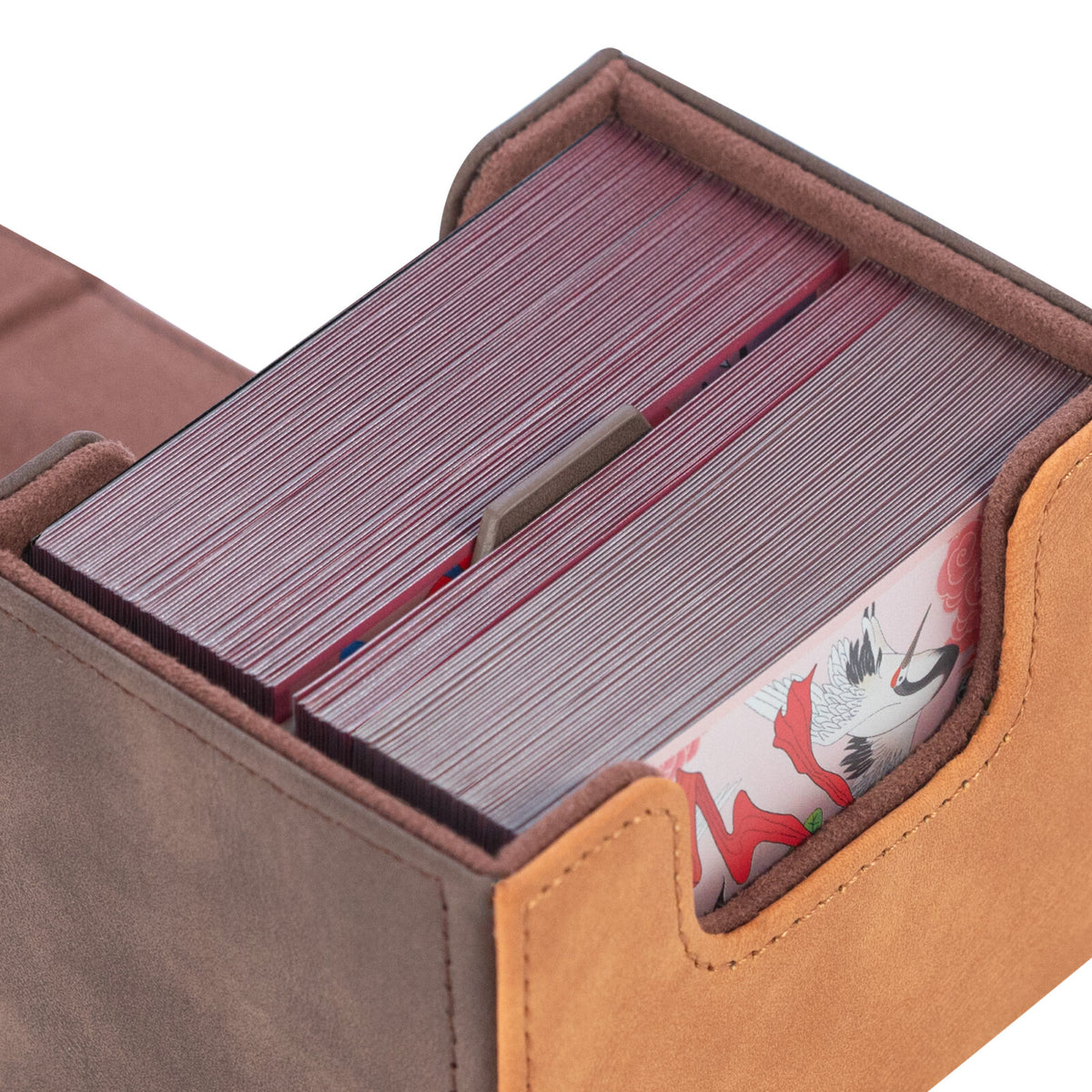 Horizontal Color-Block Pu Deck Box Brown with 1 Divider
