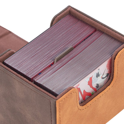 Horizontal Color-Block Pu Deck Box Brown with 1 Divider