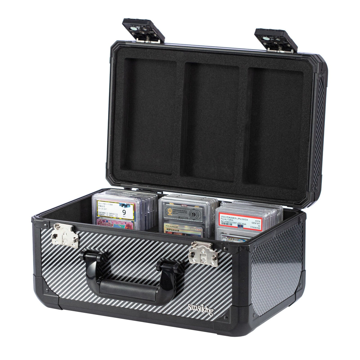 [Free Shipping] Carbon Fiber Graded Card Storage Box (3 Compartment)