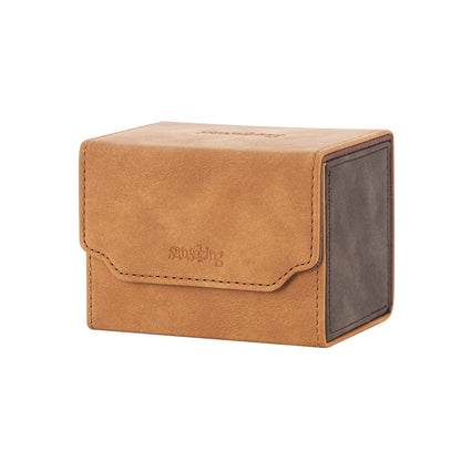 Horizontal Color-Block Pu Deck Box Brown with 1 Divider
