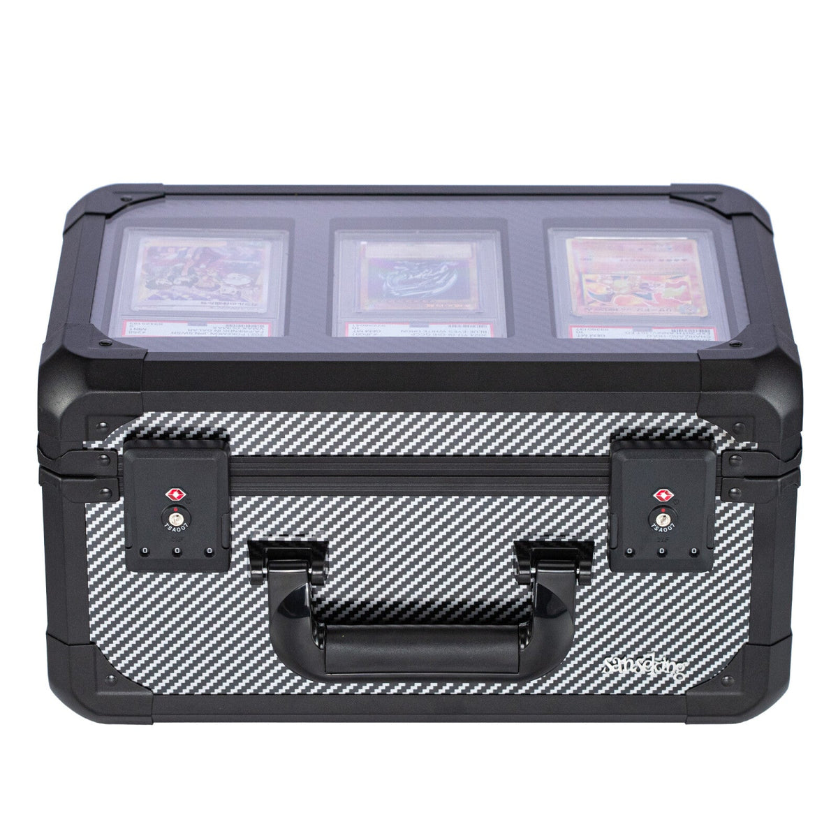 [Free Shipping] Carbon Fiber Graded Card Storage Box (3 Compartment)