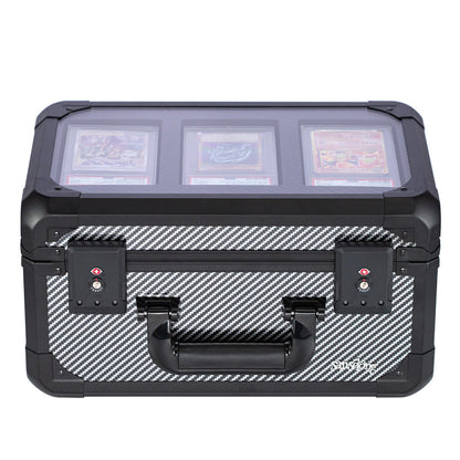 [Free Shipping] Carbon Fiber Graded Card Storage Box (3 Compartment)