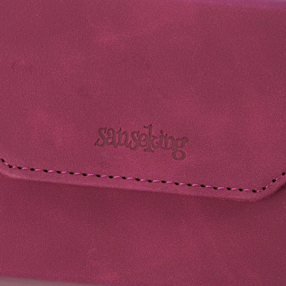 Horizontal Color-Block Pu Deck Box Red with 1 Divider