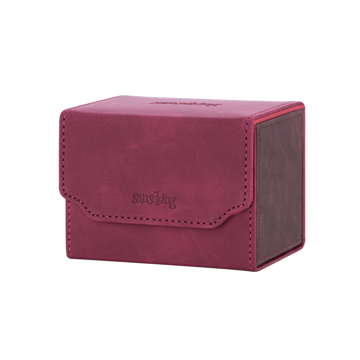 Horizontal Color-Block Pu Deck Box Red with 1 Divider