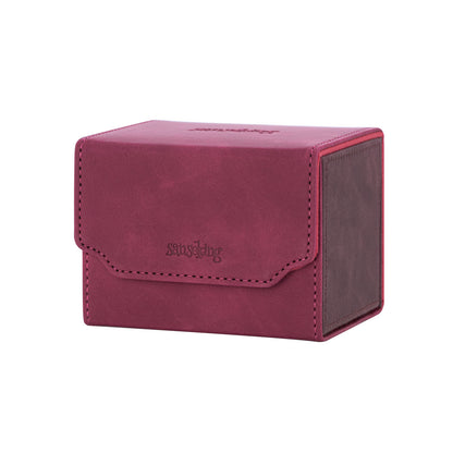 Horizontal Color-Block Pu Deck Box Red with 1 Divider