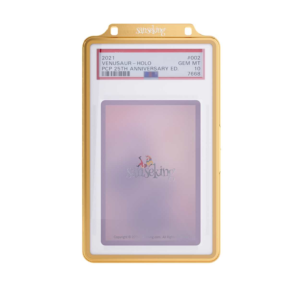 35PT PSA Magnetic Spring-Loaded Slab Case: Colored Frame Graded Card Holder + Zipper Bag