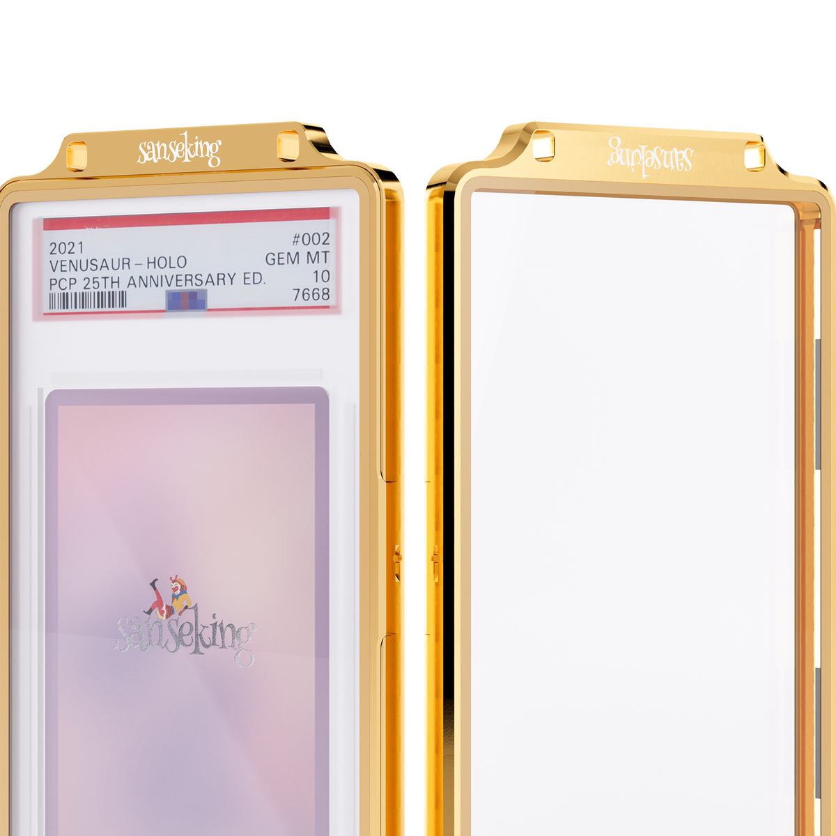 35PT PSA Magnetic Spring-Loaded Slab Case: Colored Frame Graded Card Holder + Zipper Bag