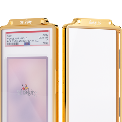 35PT PSA Magnetic Spring-Loaded Slab Case: Colored Frame Graded Card Holder + Zipper Bag