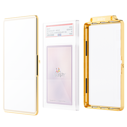 35PT PSA Magnetic Spring-Loaded Slab Case: Colored Frame Graded Card Holder + Zipper Bag