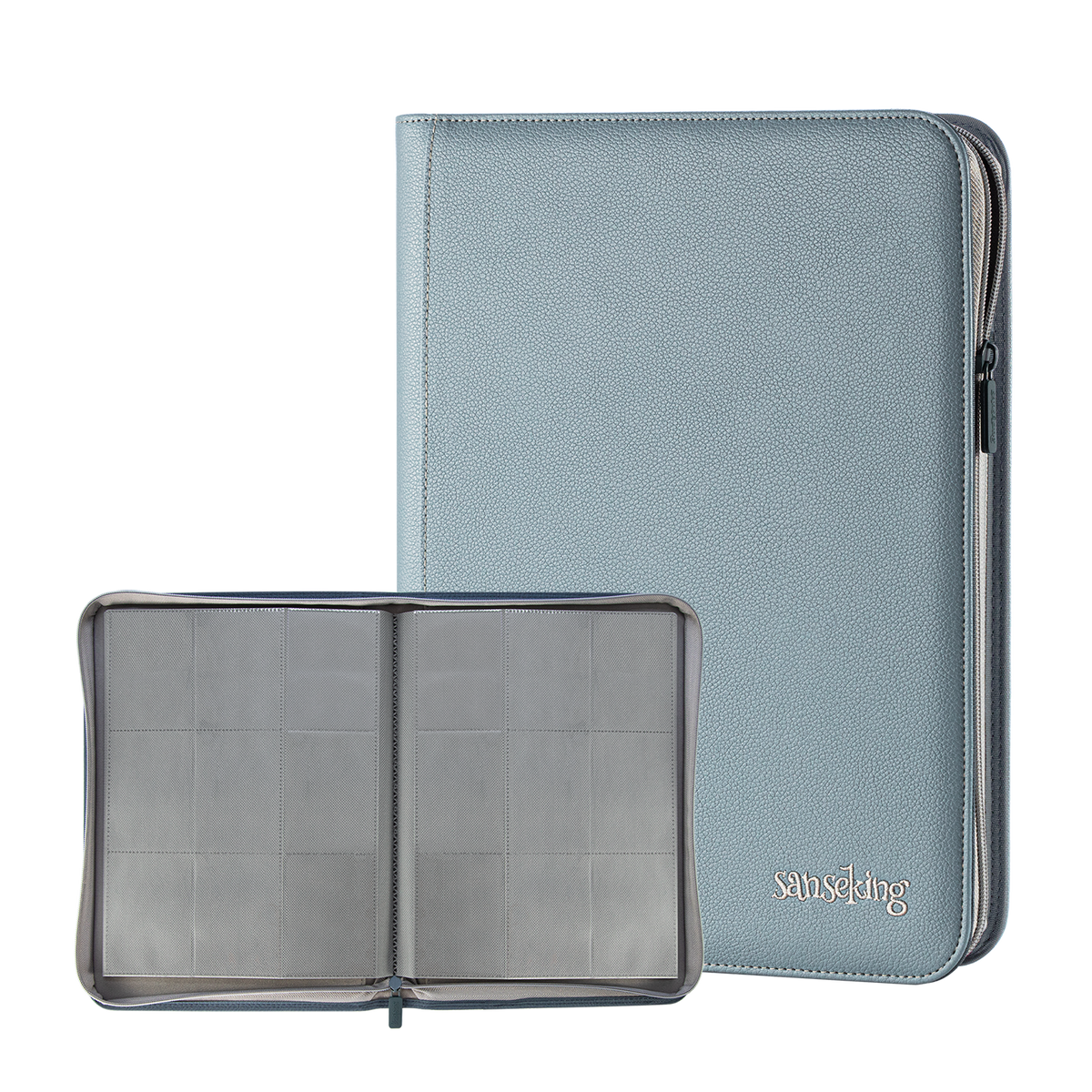 AUREX CR-02 grey card binder open and closed binder view