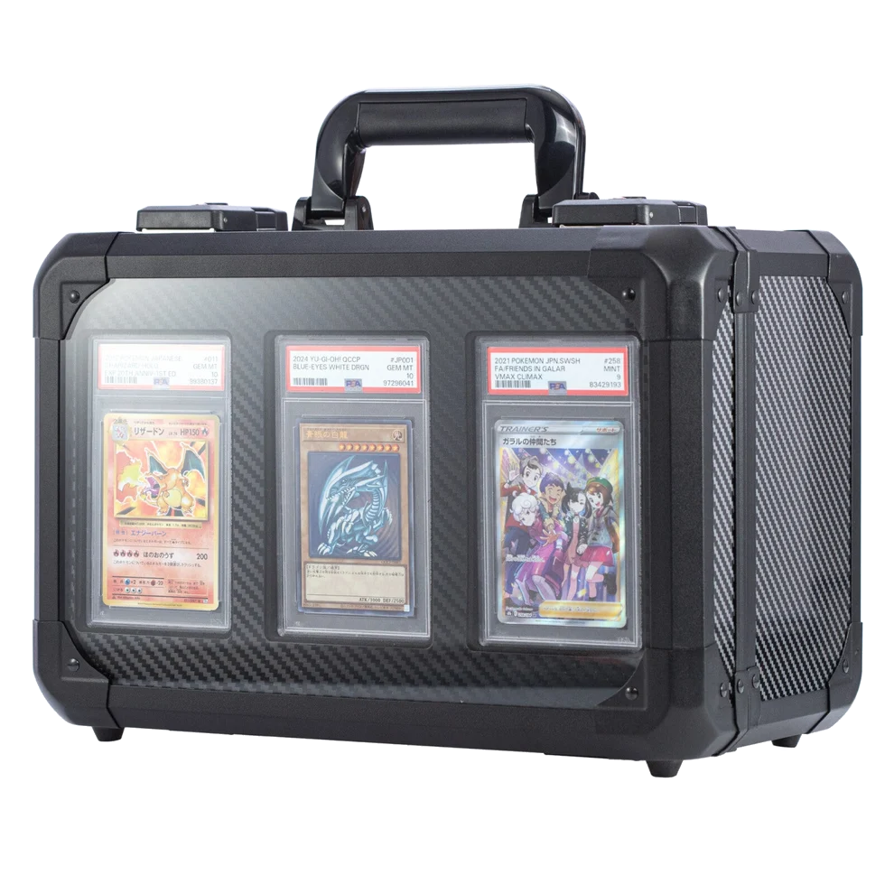 [Free Shipping] Carbon Fiber Graded Card Storage Box (3 Compartment)