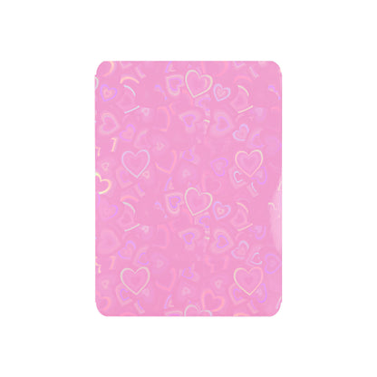 Love Heart-Shape Laser Flashing Rounded Card Sleeves
