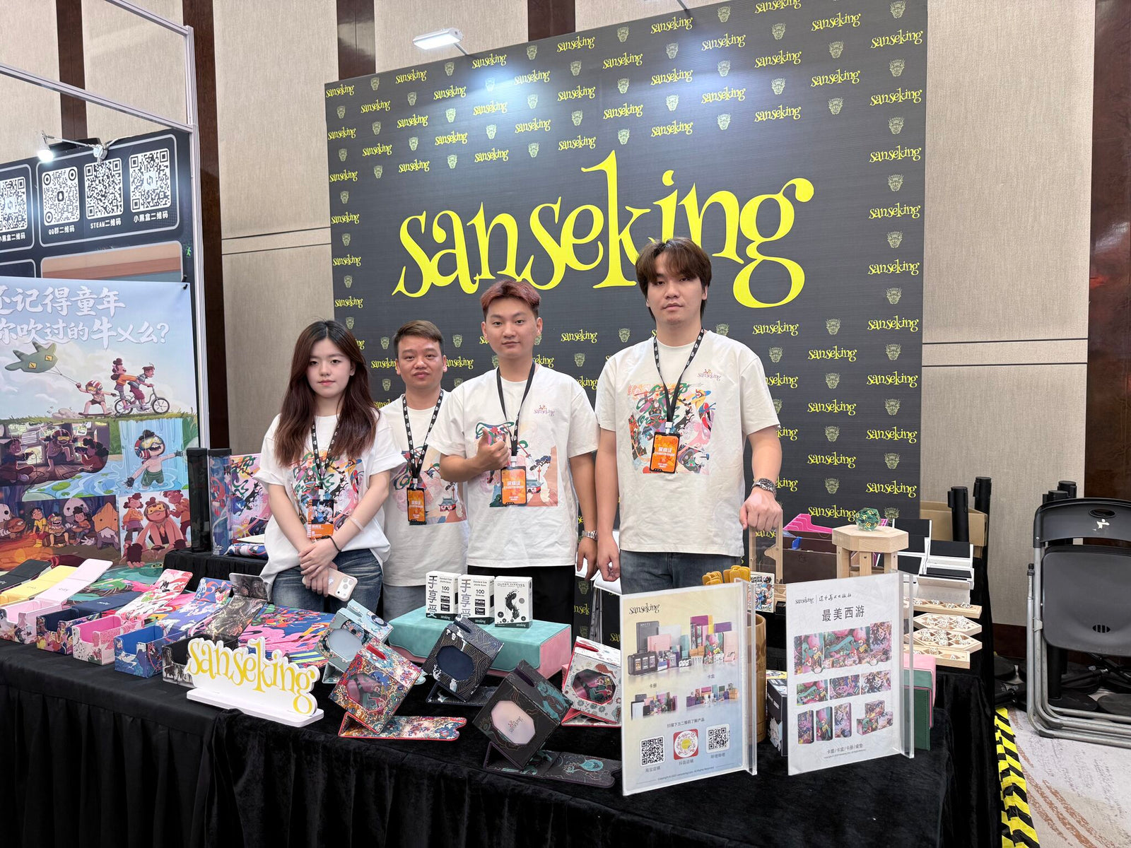 Sanseking team and product display at a convention